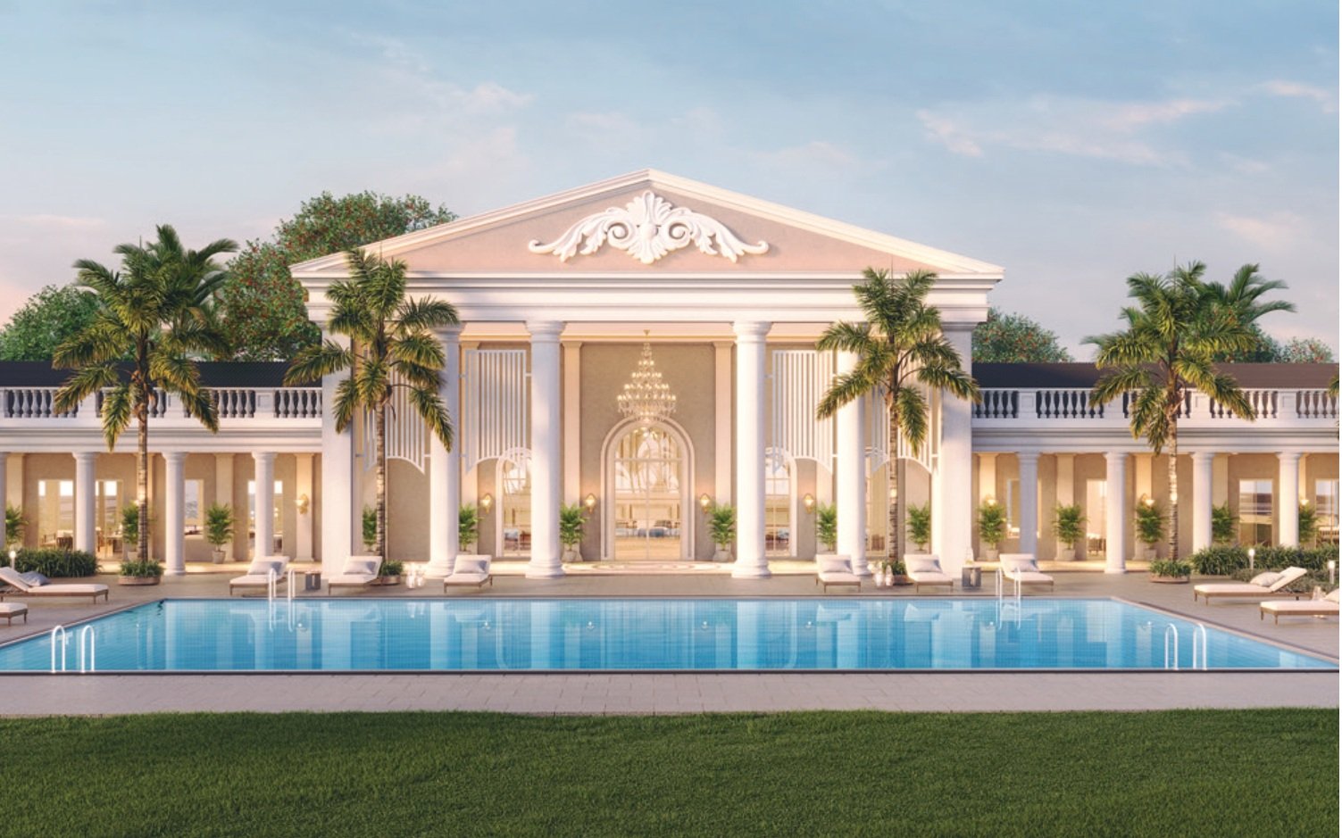Lodha Azur grand entrance with classical facade