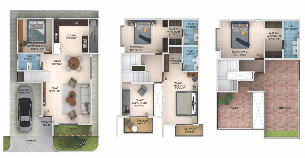 4 BHK Villa Floor Plan