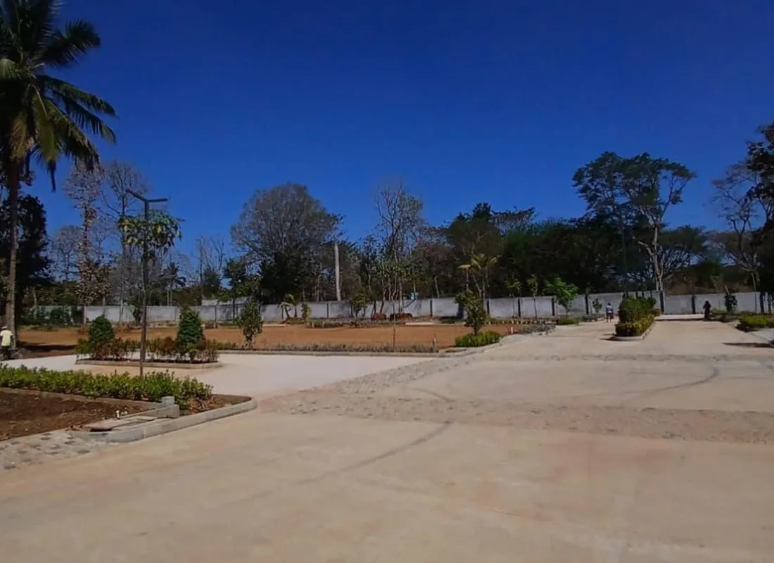 Aerial view of plotted layout at Amidst Nature
