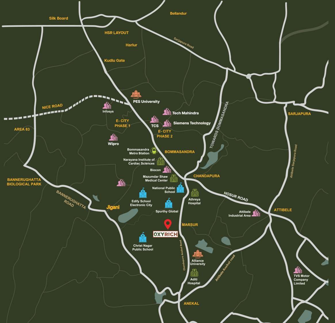 Oxyrich Location Connectivity Map